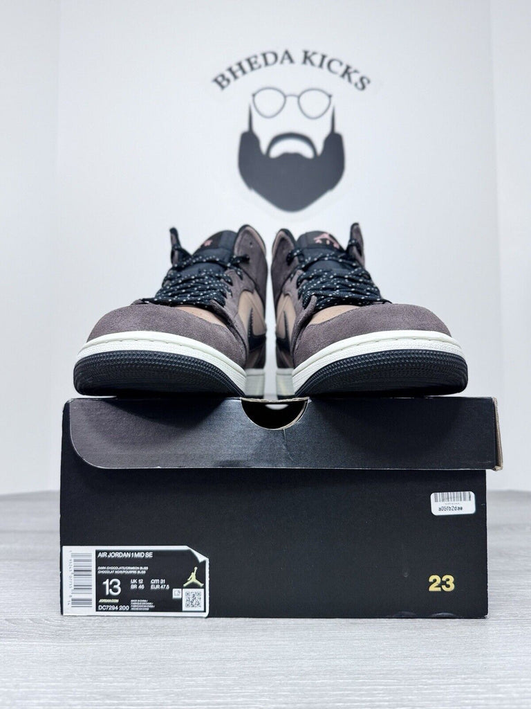 Size 13 - Air Jordan 1 Mid SE Dark Chocolate (DC7294-200) Preowned Og