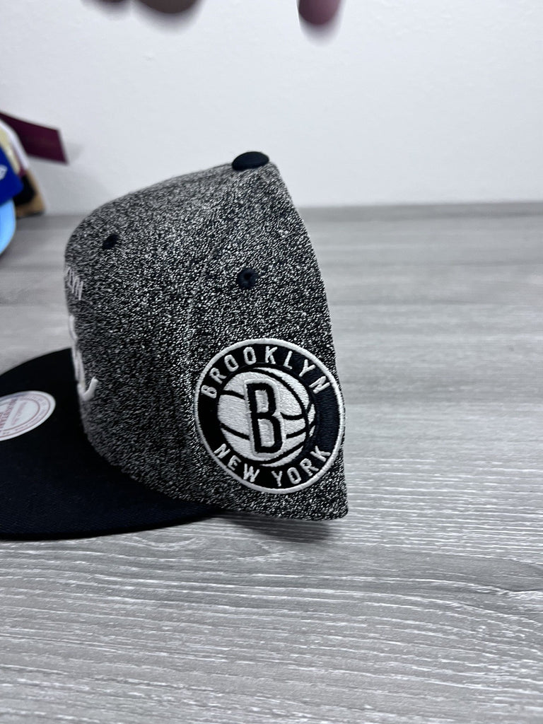 Brooklyn Nets Mitchell & Ness Snapback Hat Cap Men NBA Basketball Black Grey