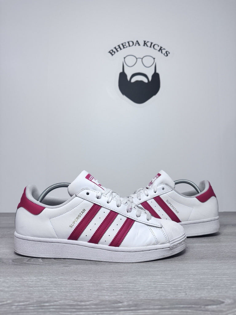 Size 10 - Adidas Mens Superstar H68094 White Casual Shoes Sneakers Preowned