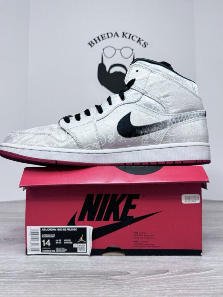 Size 14 - Jordan 1 Mid x Clot Fearless Men's Preowned CU2804-100 Og Rare