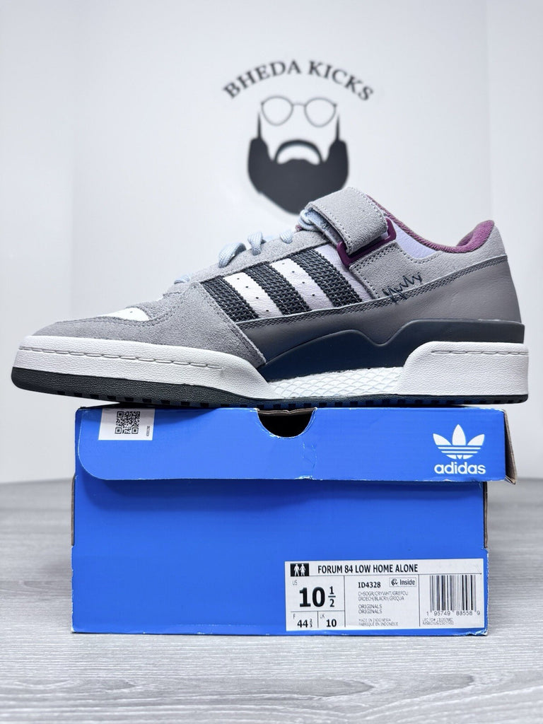 Size 10.5 - Adidas Forum 84 Low Home Alone 2 Shoes Grey Black ID4328 Mens NEW DS