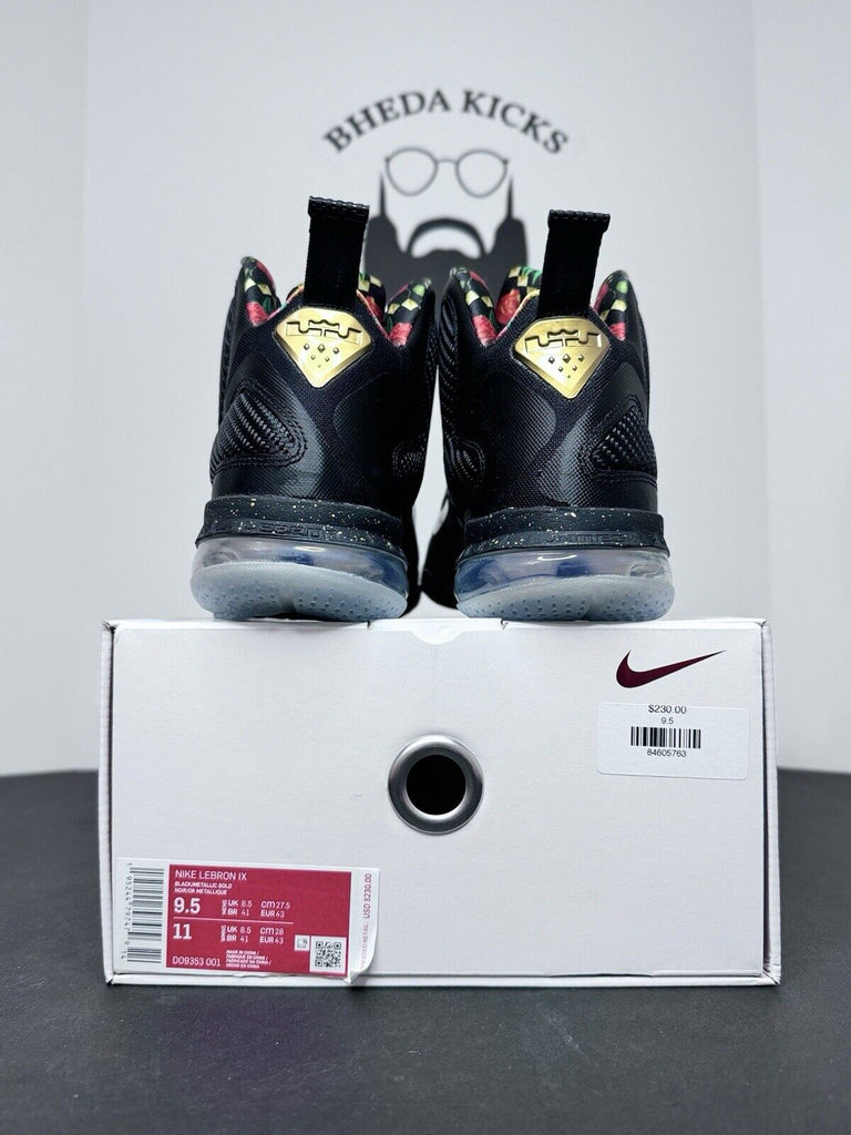 NEW Nike LeBron 9 2022 Watch The Throne DO9353-001 Black Gold OG Men’s Size 9.5