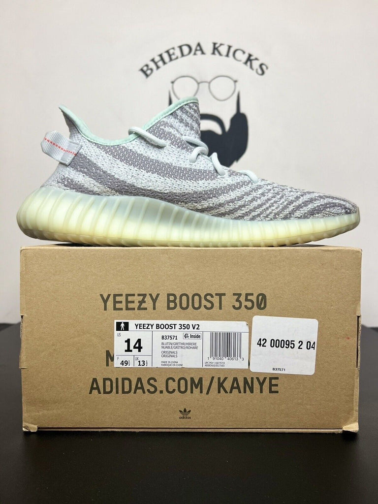 Adidas Yeezy Boost 350 V2 Blue Tint Size 14 B37571 Preowned Authentic Mens