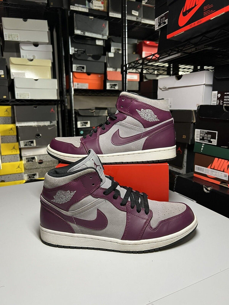 Nike Air Jordan 1 Bordeaux Mid Phat OG Retro Purple/White 364770-605 Size 10.5