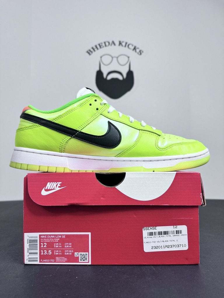 Nike Dunk Low SE Splash Volt Glow in the Dark FJ4610-702 Preowned Men's Size 12