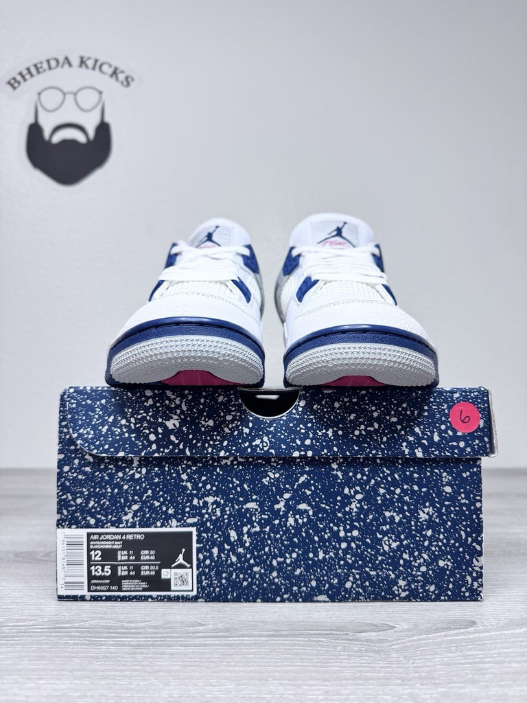 Size 12 - Nike Air Jordan 4 Retro Midnight Navy White DH6927-140 Men’s Brand New