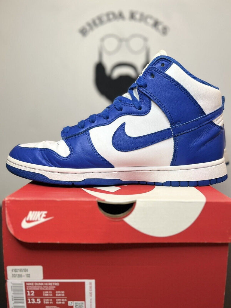 Nike Dunk Hi Retro Game Royal Men’s DD1399-102 Preowned Mens Sneakers Size 12