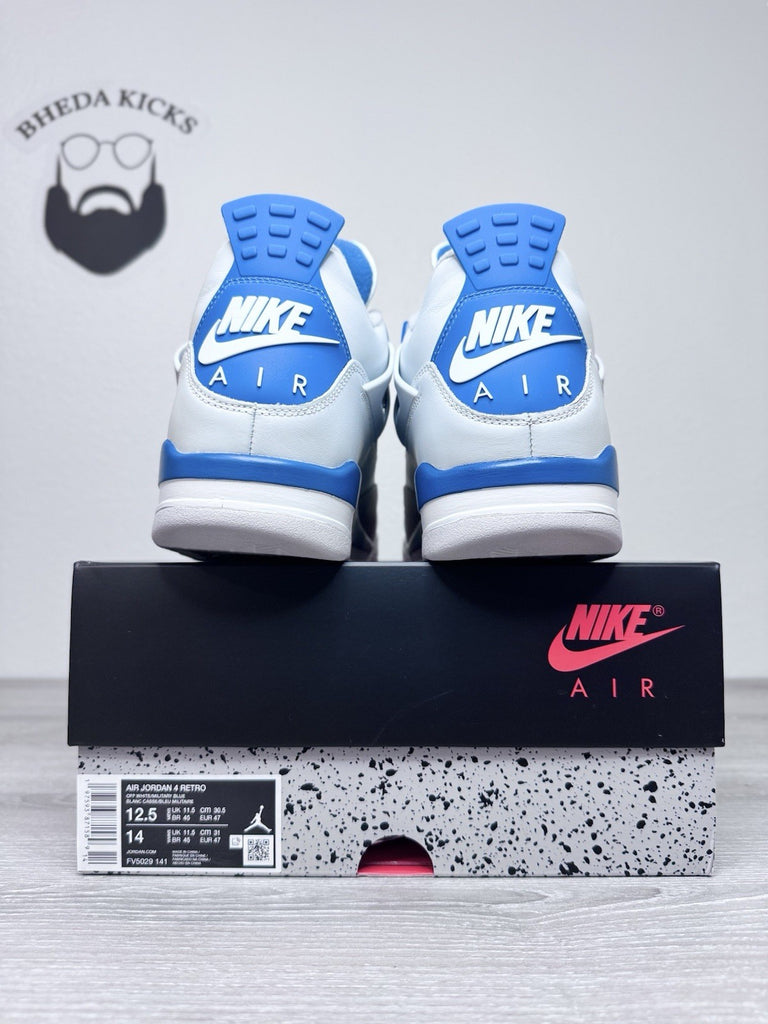 Size 12.5 - Nike Air Jordan 4 Retro Shoes Preowned Military Blue FV5029-141