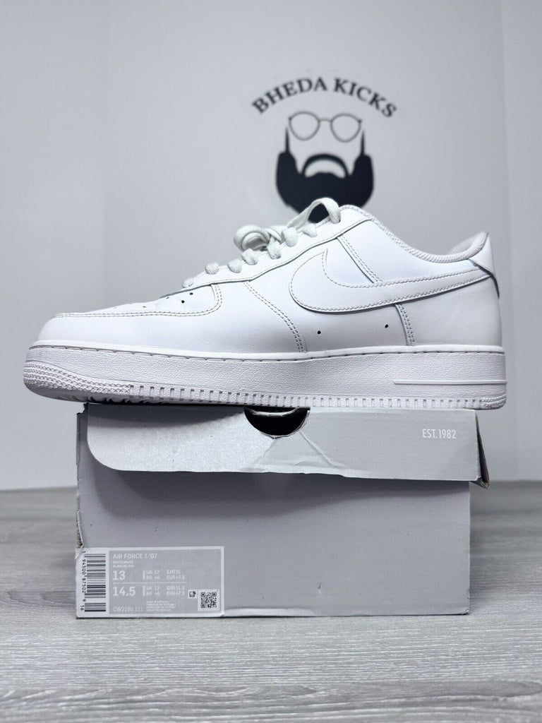 Size 13 - Nike Air Force 1 '07 'Triple White' CW2288-111 Preowned Authentic