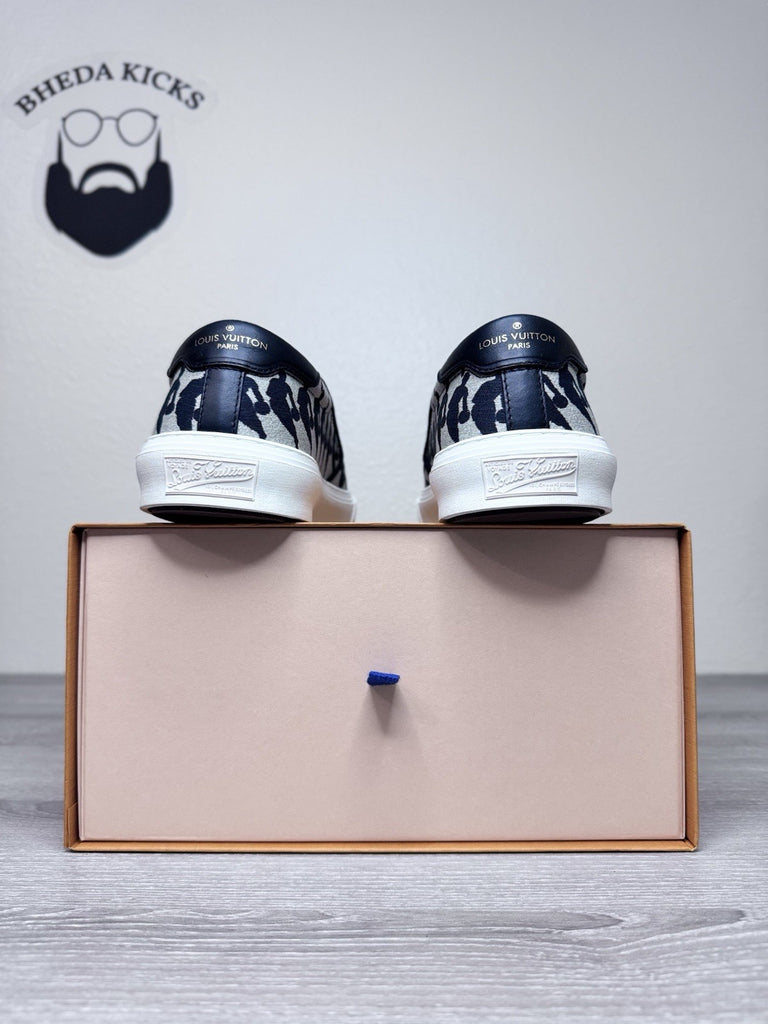 Size 9.5 Men (8.5 UK) - Louis Vuitton x NBA Canvas Slip-On Men's Sneakers