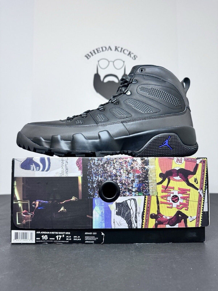 NEW Jordan Men's Air Jordan 9 Retro Boot NRG 'Black Concord' AR4491-001 Size 16