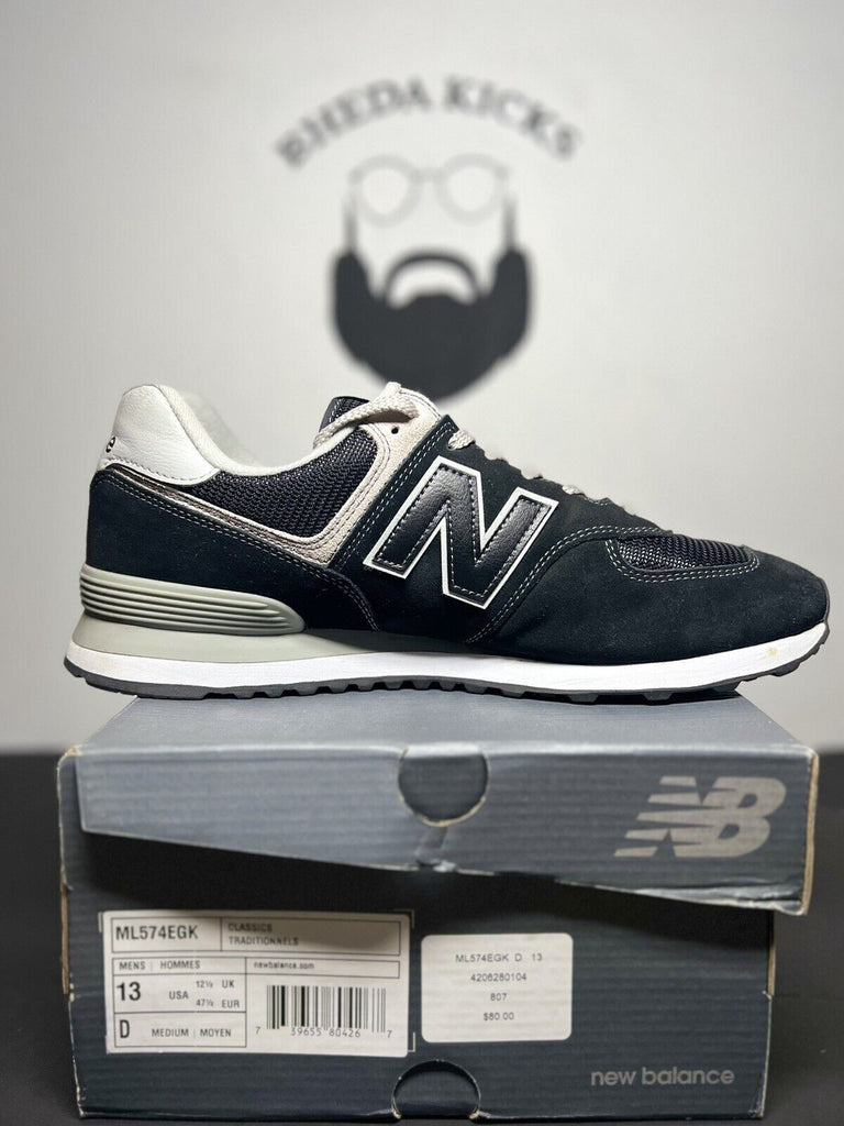 Size 13 - New Balance 574 Core ML574EGK Grey Black White Sneaker Low top Logo