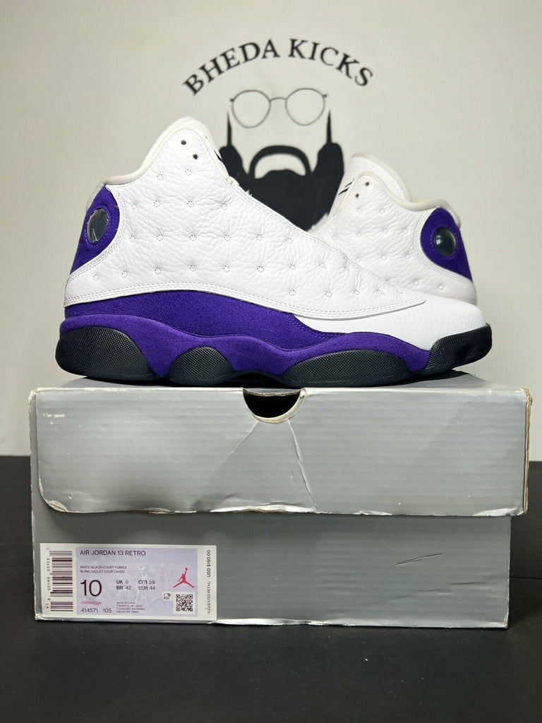 Nike Air Jordan 13 XIII Retro Lakers White Black Court Purple 414571-105 Mens 10