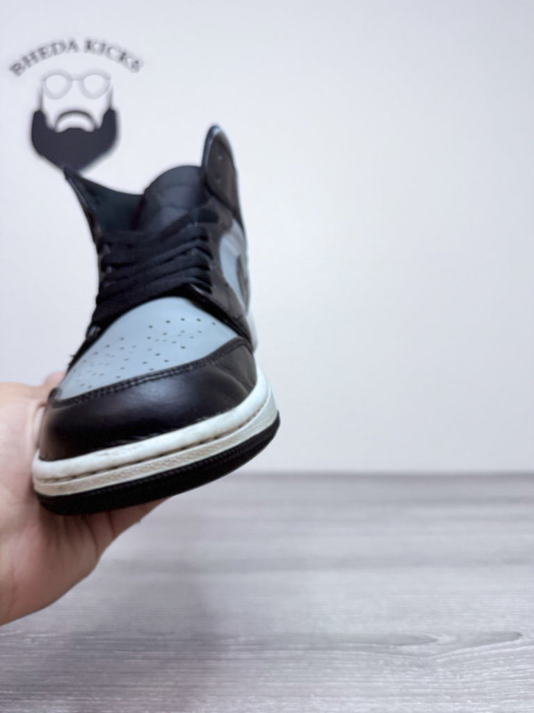 Size 11 - Nike Air Jordan 1 Sneakers Gray Black Basketball Mid Top 554724-096