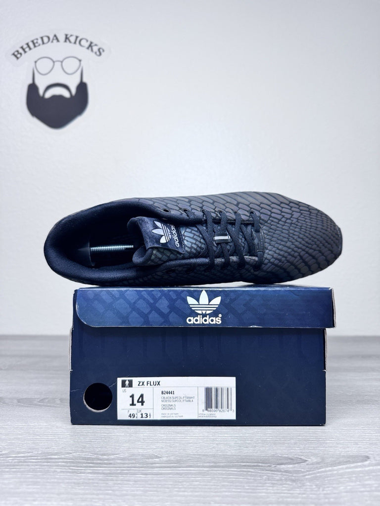 Size 14 - Adidas ZX Flux Black Xeno Reflective B24441 Preowned Authentic Oh