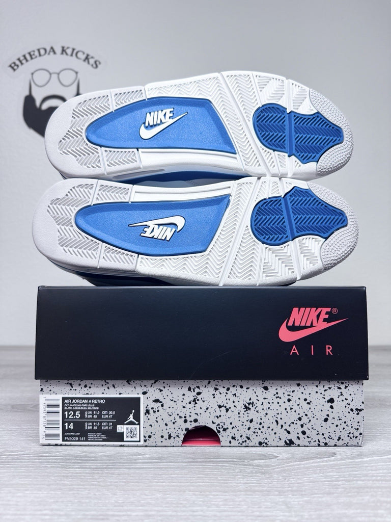 Size 12.5 - Nike Air Jordan 4 Retro Shoes Preowned Military Blue FV5029-141
