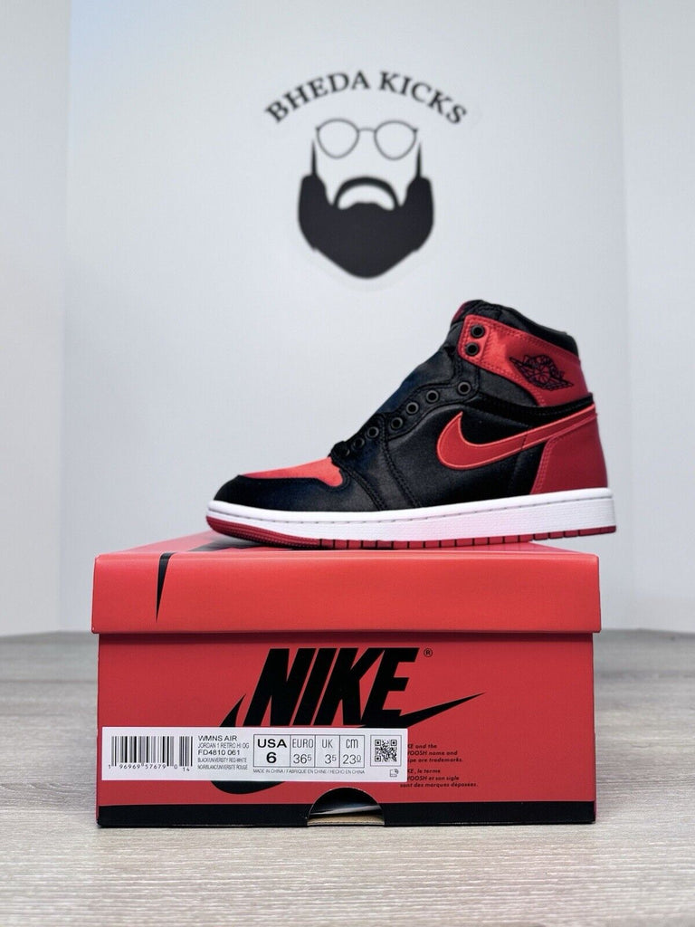 Size 6W - Air Jordan 1 Retro OG 2023 High Satin Bred Authentic NEW DS