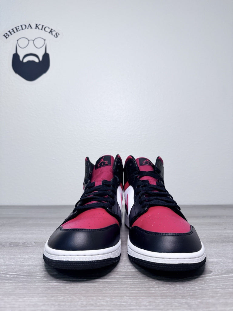 Size 15 - Nike Air Jordan 1 Mid White Black Red Bred Toe 554724-079 Preowned