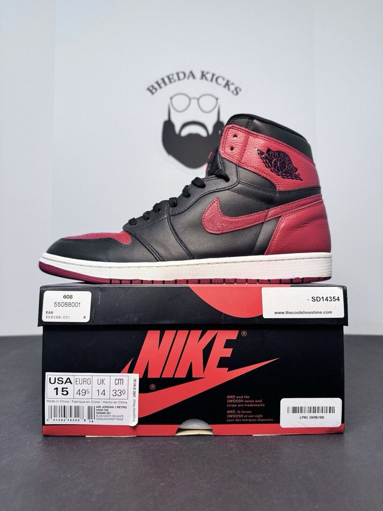 Nike Air Jordan 1 Retro OG High Banned Bred 555088-001 OG Clean Men’s Size 15