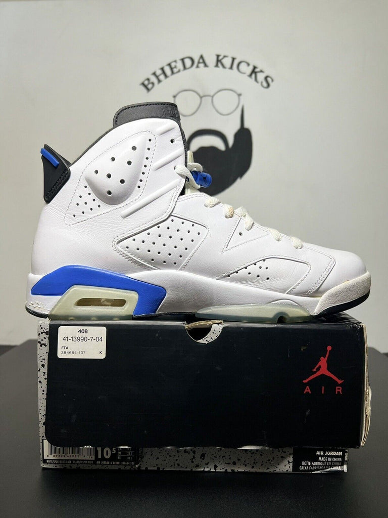 2014 Nike Air Jordan 6 VI Retro Sport Blue 384664-107 Size 10.5 Preowned OG Rare