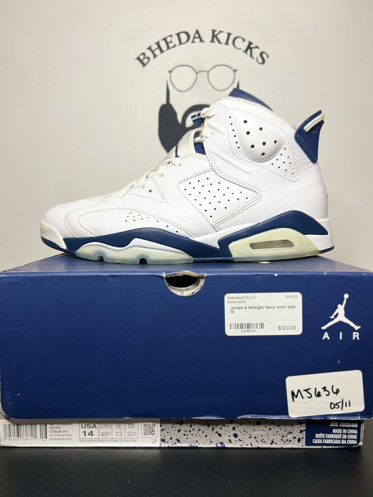 Mens Size 14 - Nike Air Jordan 6 Retro Midnight Navy 2022 CT8529-141 Og Preowned