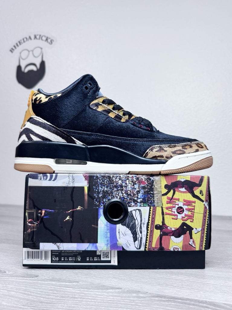Size 10.5 - Air Jordan 3 Retro SE Animal Instinct White Black (CK4344-002)
