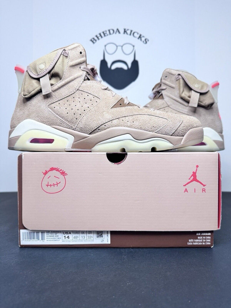 Travis Scott x Air Jordan 6 Retro 'British Khaki' DH0690-200 Mens’s Size 14