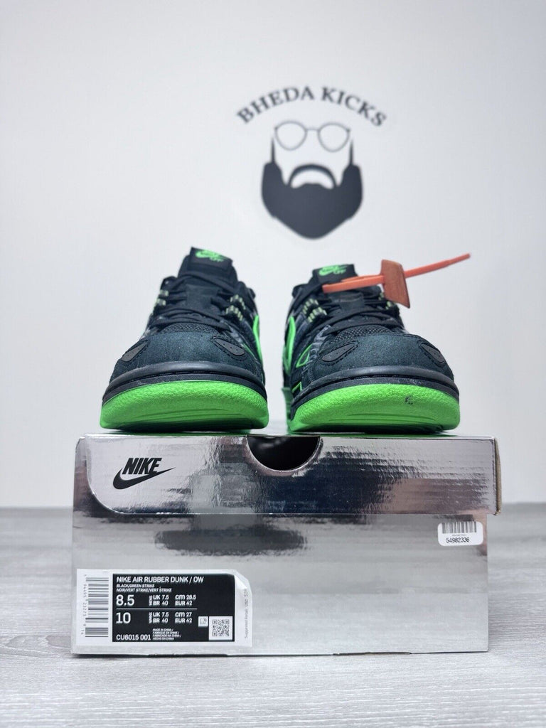 Size 8.5 - Nike Air Rubber Dunk x Off-White Low Green Strike Black (CU6015-001)