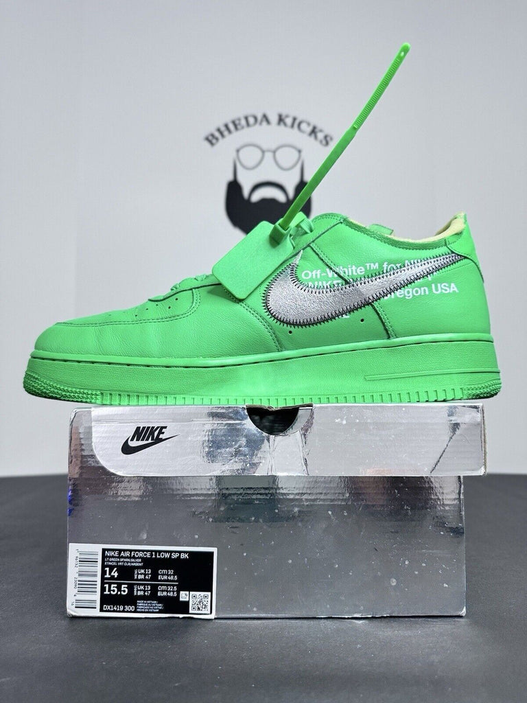 Nike Air Force 1 Low Off-White Brooklyn Green Spark DX1419-300 Men’s Size 14