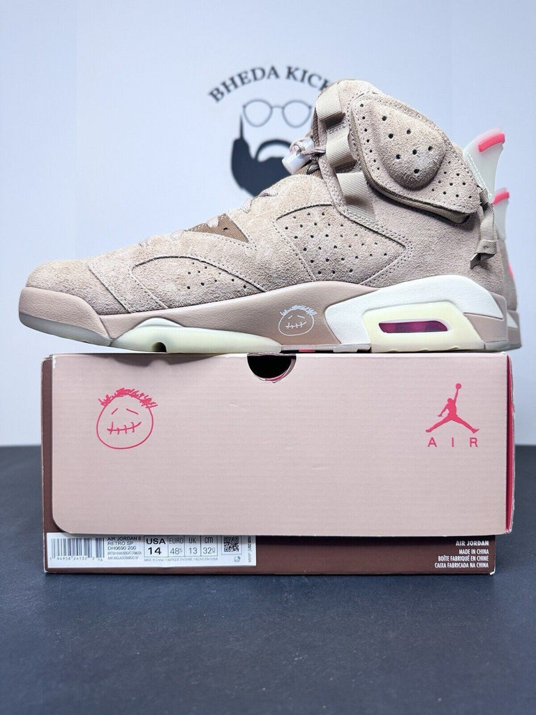 Travis Scott x Air Jordan 6 Retro 'British Khaki' DH0690-200 Mens’s Size 14