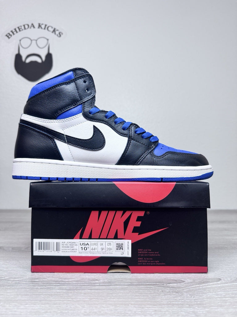 Size 10.5 -Nike Air Jordan 1 Retro High OG Royal Toe Blue White Black 555088-041