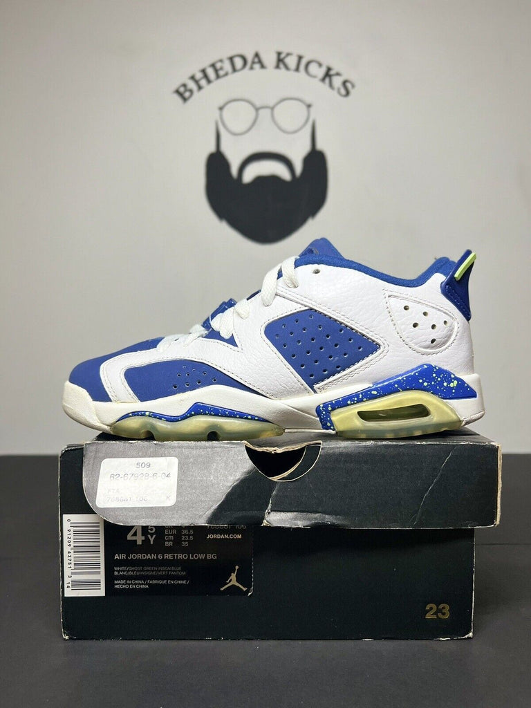 Nike Air Jordan 6 Retro Low Size 4.5Y Seattle Seahawks 768881-106 Ghost Green