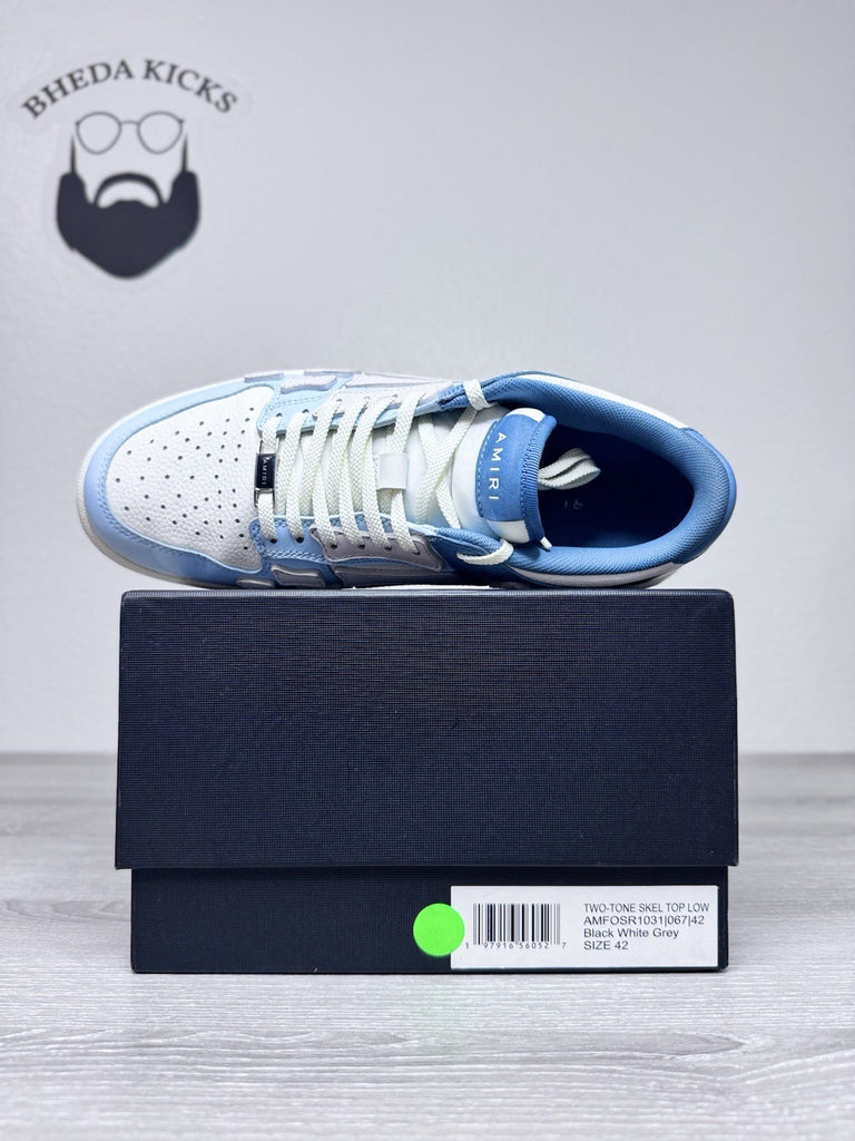 Size 42 EU / 9 US - Amiri Skel Top Low Two Tone Blue White Designer Men’s Shoes