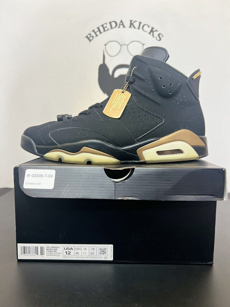 Nike Air Jordan 6 Retro DMP 2020 Metallic Gold Black CT4954-007 Preowned Size 12