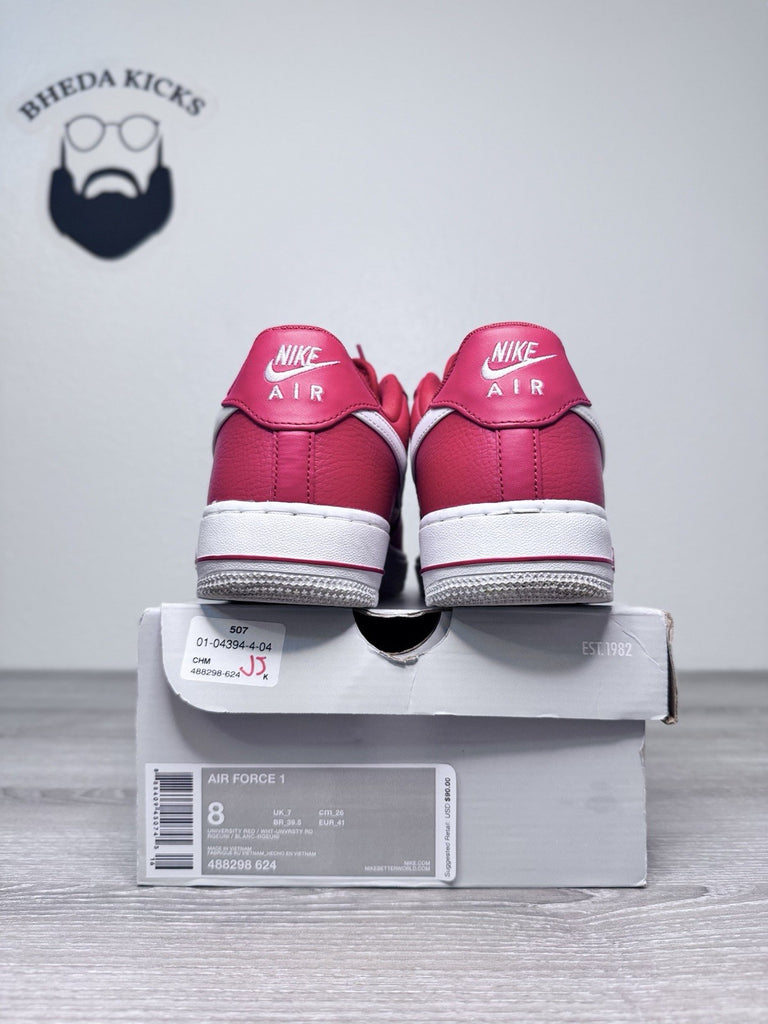 Size 8 - Nike Air Force 1 Low '07 Retro University Red 488298-624 Preowned