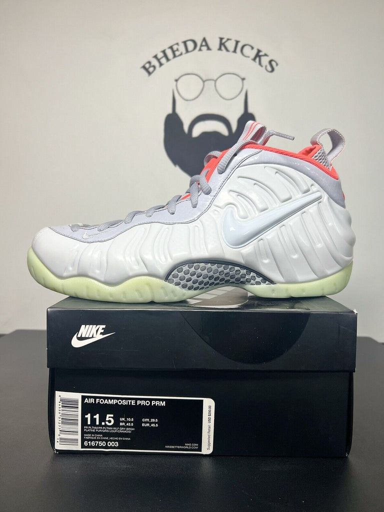 Nike Air Foamposite 616750-003 Pro Premium Pure Platinum 2015 Grey Size 11.5 NEW