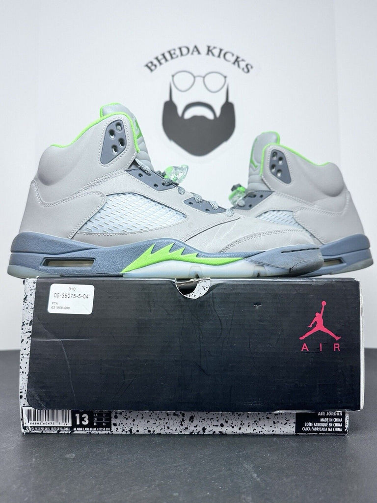 Nike Air Jordan 5 Retro Green Bean DM9014-003 Silver Metallic Green 2022 Size 13