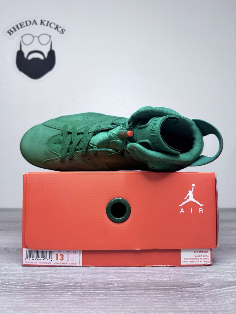 Size 13 - Nike Air Jordan 6 Retro Gatorade Green AJ5986-335 Men's Preowned