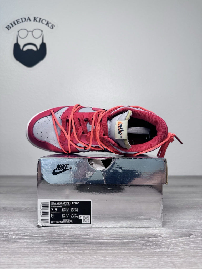 Size 7.5 - Off-White Nike Dunk Low “University Red” CT0856-600 Preowned CLEAN