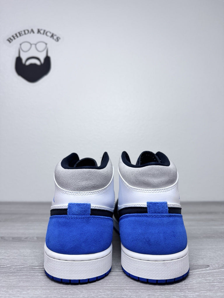 Size 15 - Nike Air Jordan 1 Mid SE Royal Black Toe 852542-102 Preowned
