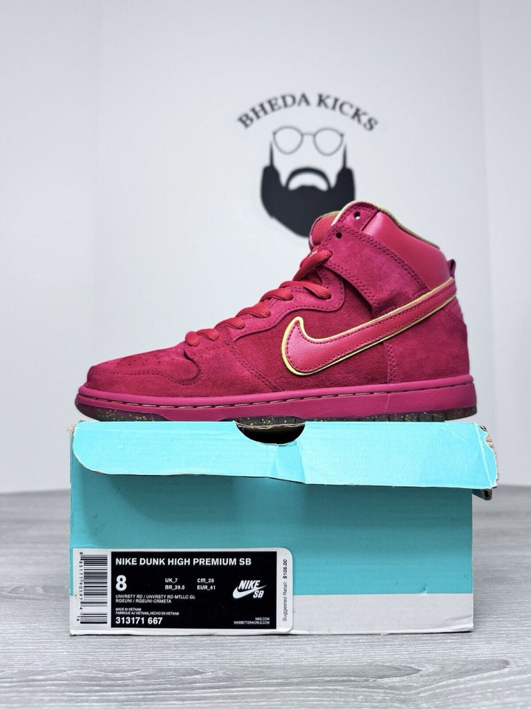 Size 8 - Nike SB Dunk High Premium CNY 2014 OG BOX Preowned 313171-667