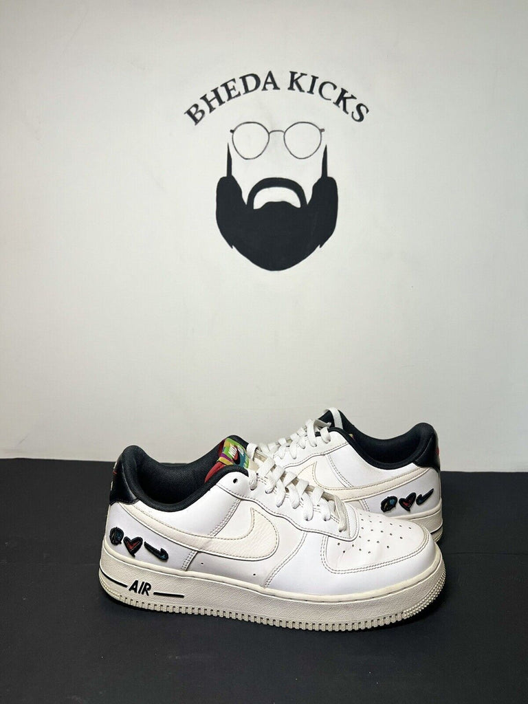 Nike Air Force 1 '07 LV8 3 Peace Love Swoosh White Mens Size 10 DM8148-100