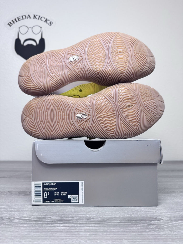 Size 8.5 - Nike SpongeBob SquarePants x Kyrie 5 Opti Yellow CJ6951-700 Men's New