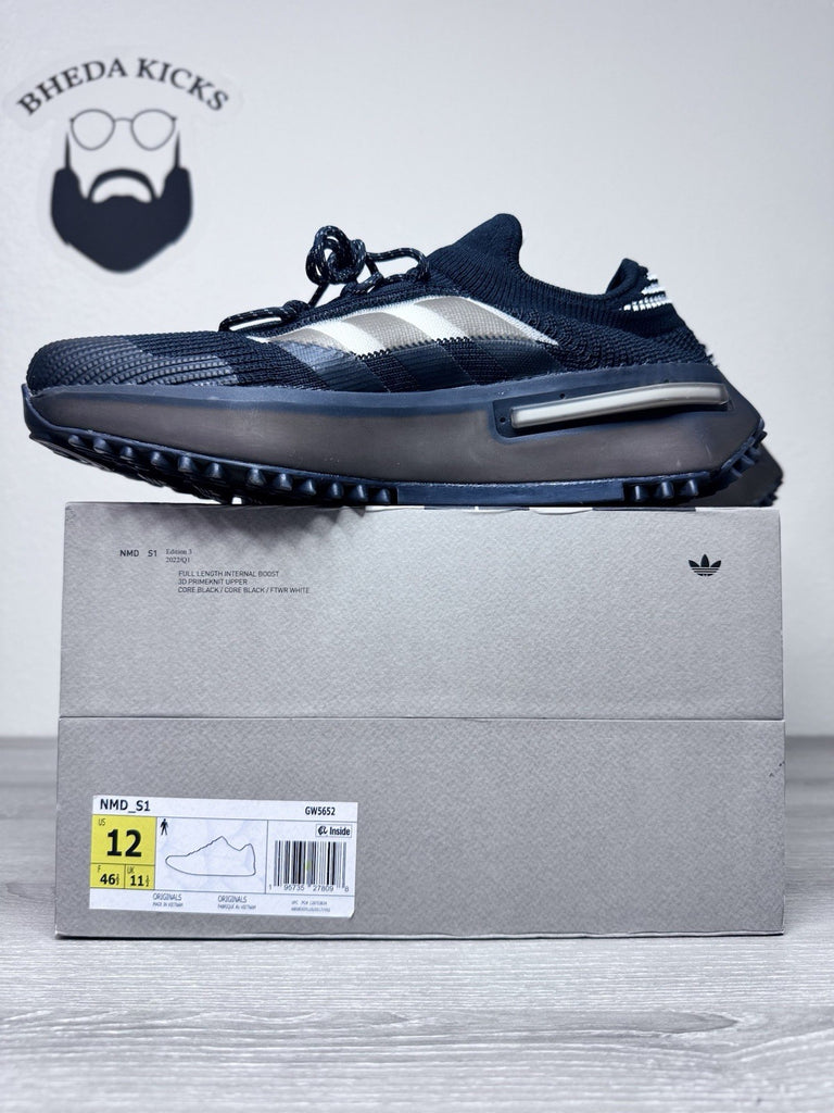 Size 12 - Adidas NMD_S1 Primeknit Core Black Men’s Special Box GW5652 Preowned