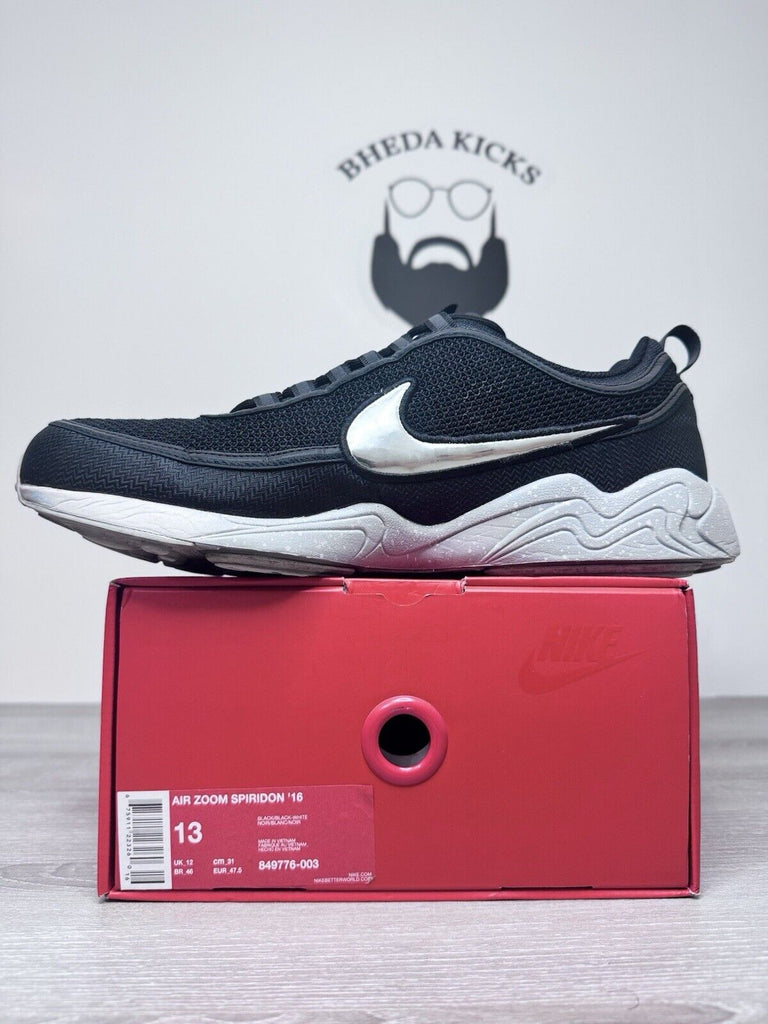 Size 13 - Nike Air Zoom Spiridon 16 Black 849776-003 Preowned Authentic