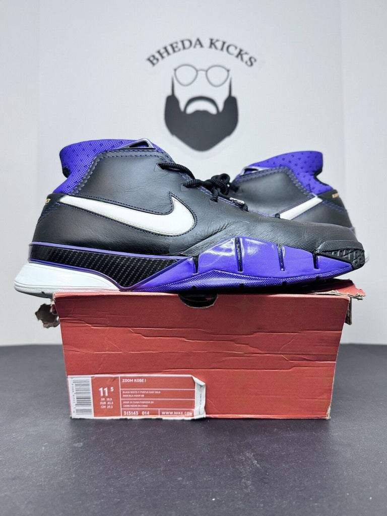 Size 11.5 - Nike Zoom Kobe 1 Protro Purple Reign Black Out Preowned 313143-014