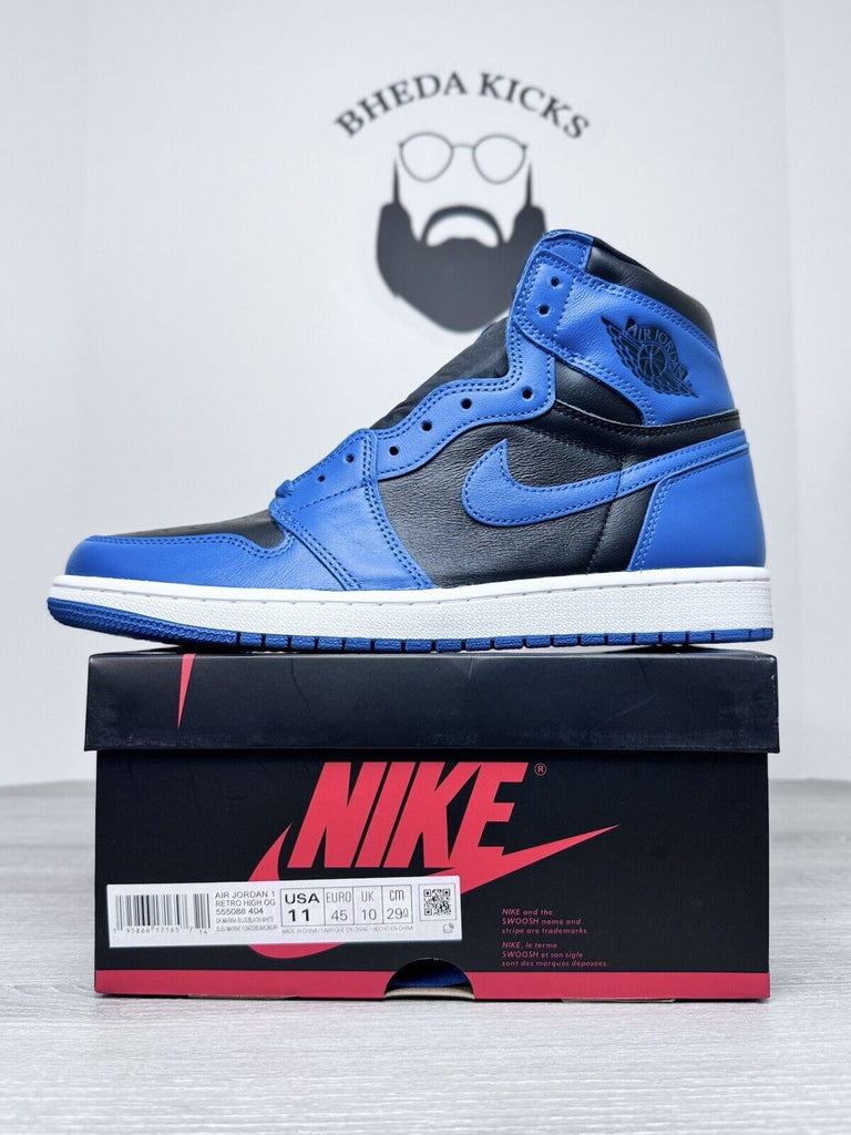 Size 11 - Jordan 1 Dark Marina Blue 555088-404 Black Blue White NEW DS