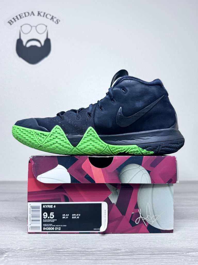 Size 9.5 - Nike Kyrie 4 Halloween Sneakers Black Green 943806-012 Preowned