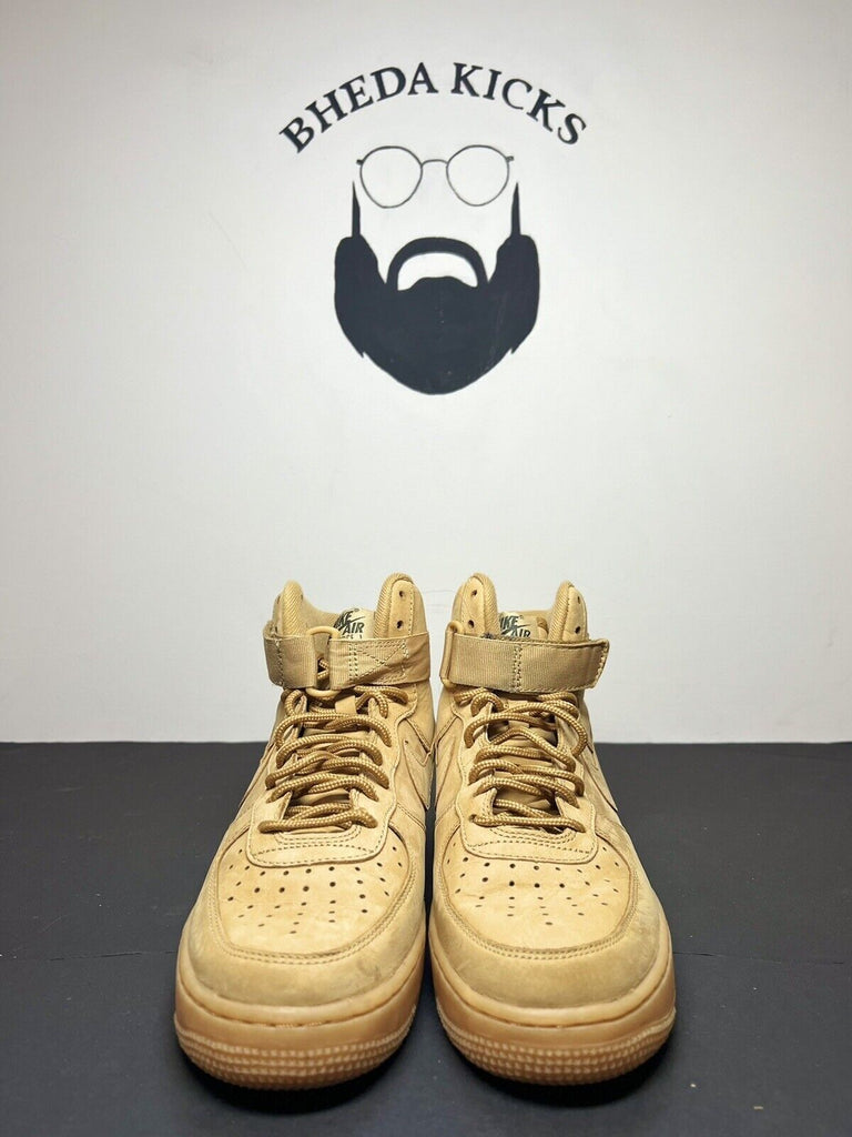 Nike Air Force 1 High Premium PRM Flax/Wheat 654440-200 W 8/6.5 men Preowned