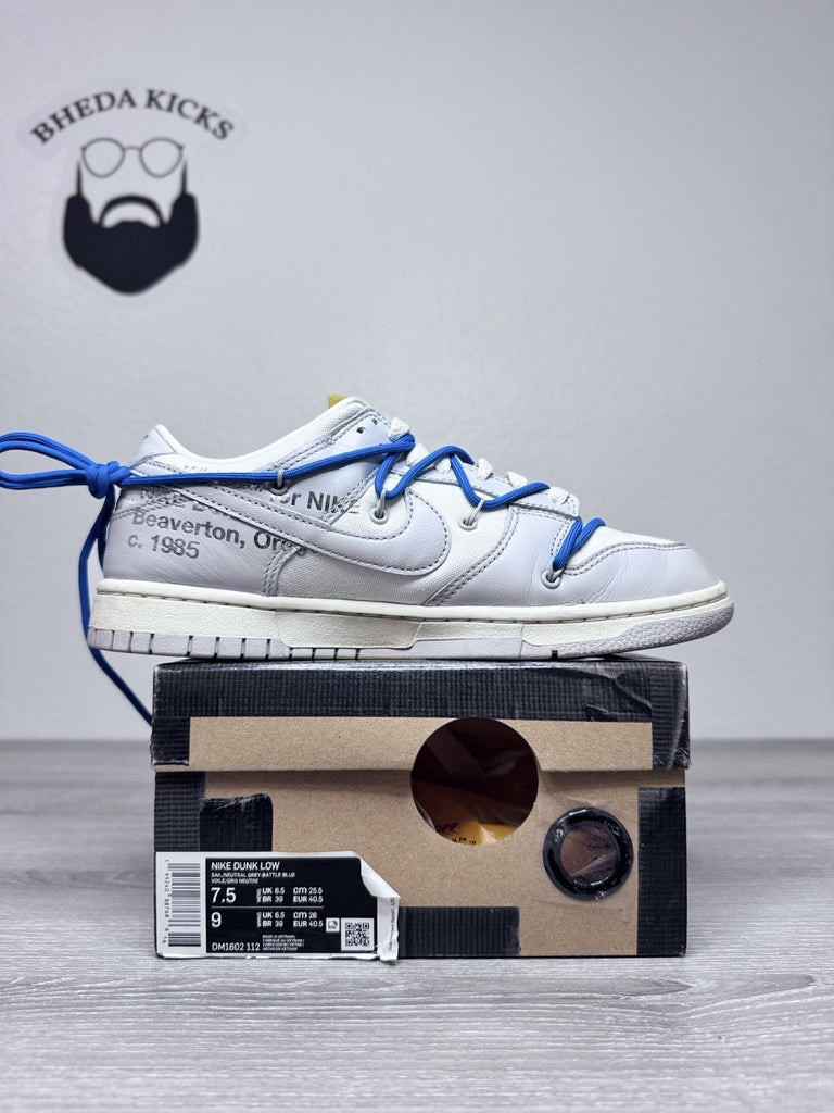 Size 7.5 - Nike Dunk Low Off White Lot 10 DM1602-112 OG Retro Clean Preowned